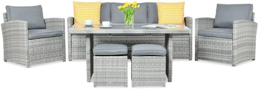 Вуличні меблі для саду з техноротанга Stone Grey Borneo