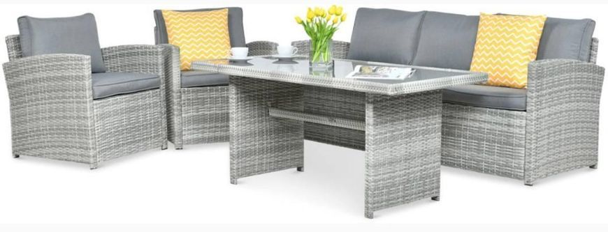Вуличні меблі для саду з техноротанга Stone Grey Borneo
