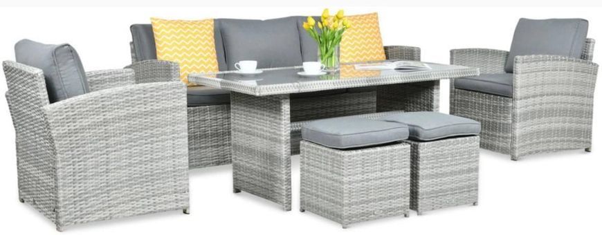 Вуличні меблі для саду з техноротанга Stone Grey Borneo