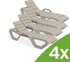 Шезлонг садовый MONOBLOCK Taupe набор 4 шт Bjorkka
