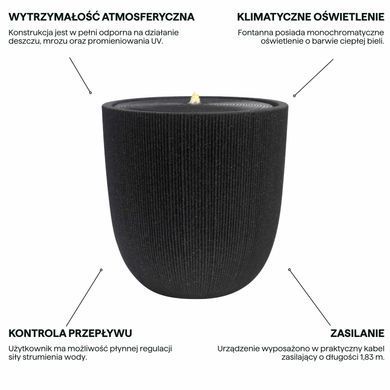 Фонтан садовый SOLENA LED&nbsp;графит декоративный&nbsp;MoodMe