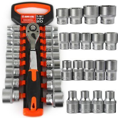 Динамометричний ключ у наборі з головками 20 шт 1/2" 8-32 мм KLIP Mar-Pol M58205