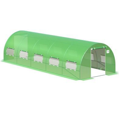 Теплиця садова, парник Focus Garden 3x8x2 (подвійні двері) зелена