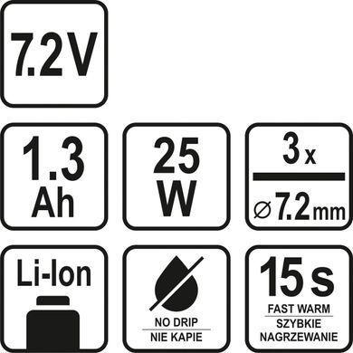 STHOR ПІСТОЛІТ ДЛЯ КЛЕЮ АКУМУЛЯТОРНИЙ 7,2 V