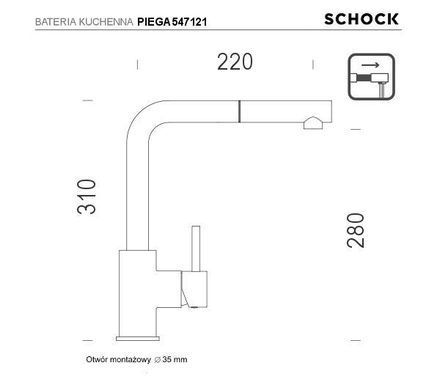 Змішувач Schock Piega 547121 - магма - латунь