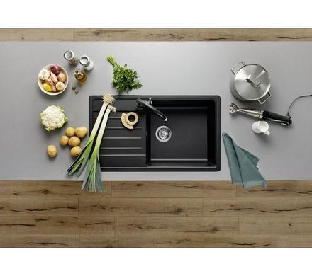 Кухонна мийка Blanco LEGRA XL 6 S 526087 чорний - граніт, вбудовується в стільницю, крило для сушіння