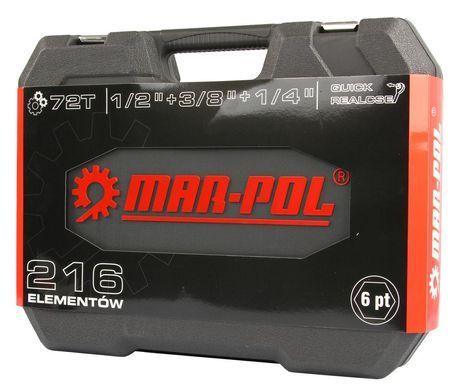 Набор накидных ключей 216 шт. MAR-POL CrV M582221