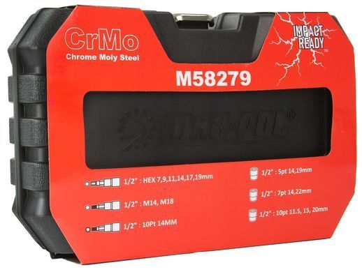 Набор головок для обслуживания тормозных суппортов 1/2" 16 шт Mar-Pol M58279