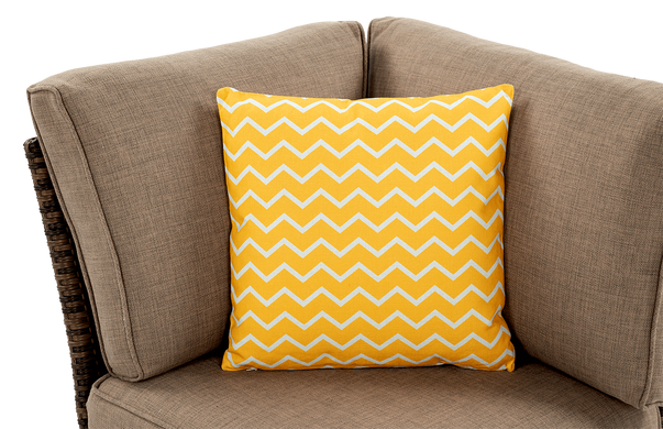 Подушка декоративна ZigZac Yellow 45x45 для саду та дому&nbsp;жовта MoodMe