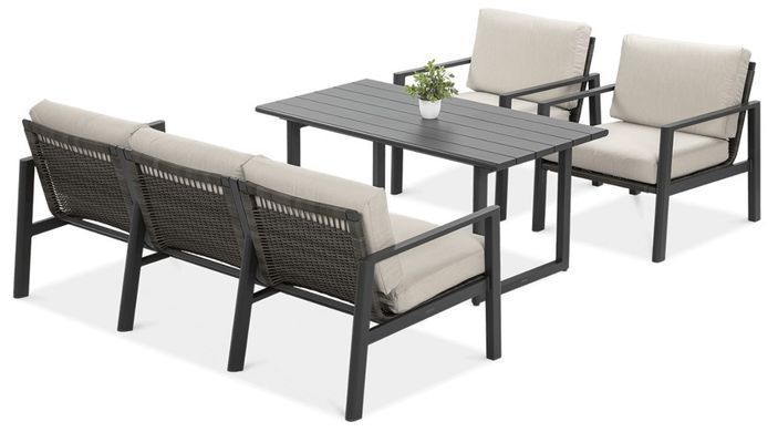 Комплект садових меблів з металу для тераси Furrore Lotus Dinnig Dark Grey