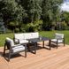 Комплект садових меблів з металу для тераси Furrore Lotus Dinnig Dark Grey
