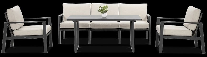 Комплект садових меблів з металу для тераси Furrore Lotus Dinnig Dark Grey