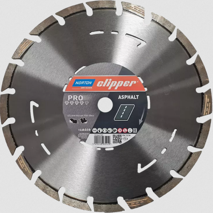 Алмазный диск Norton Clipper Pro Asphalt II 450 мм × 25,4 мм для асфальта и бетона