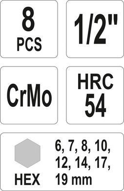 Yato ключи hex / шестигранные ударные 8 элем. 1066