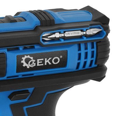 Дрель-шуруповерт с ударной функцией 21 В аккумулятор 2 x 2 Ач Geko G80656
