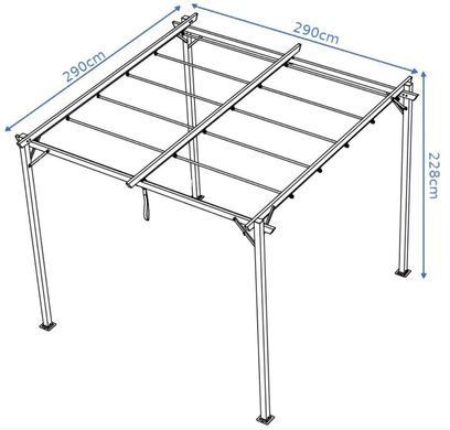 Навес-терраса для дома 3х3 м Anthracite/White Sprint Hardmaister