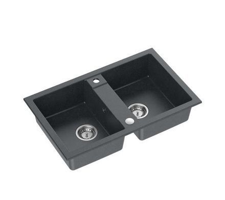 Кухонна мийка Quadron HDQ27848CZK Denzel 120 чорний - граніт, вбудовується в стільницю, сушарка