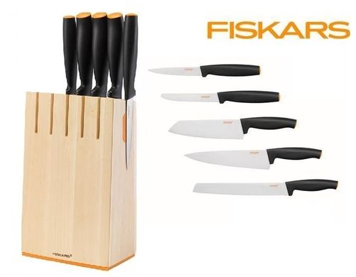Набір із 5 ножів у блоці Functional Form Fiskars