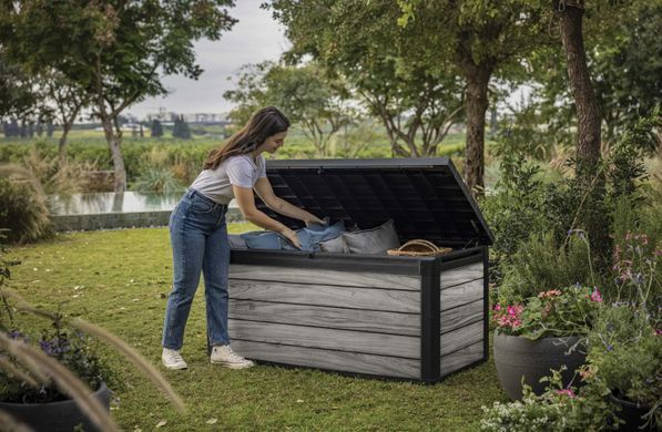 Садова скриня для зберігання 570 л під дерево Storm Grey Keter