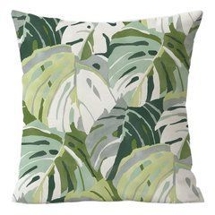 Подушка декоративная для дома и сада Botanica 45x45 тропическая с листьями MoodMe