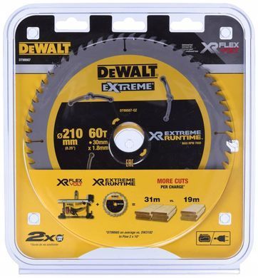 Диск пильний по дереву 210x30 мм 60 зубів DEWALT