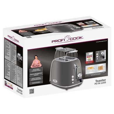 Тостер Wide-Slot 815 Вт ProfiCook PC-TA 1193 серый