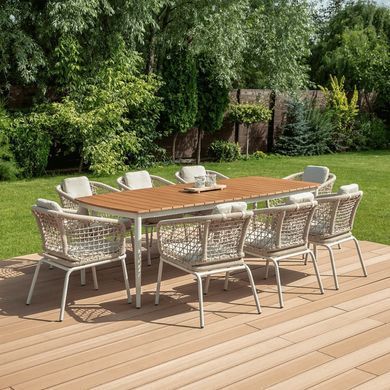 Меблі для саду та тераси Furrore Roma Dinning 8+1 Light Beige