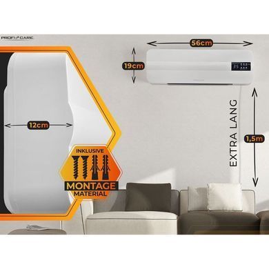 Настінний обігрівач тепловентилятор з пультом ProfiCare PC-HL 3116