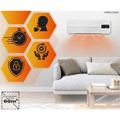 Настінний обігрівач тепловентилятор з пультом ProfiCare PC-HL 3116