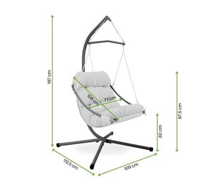 Подвесное кресло для сада ORINOKO Grey Bj&oslash;rkka