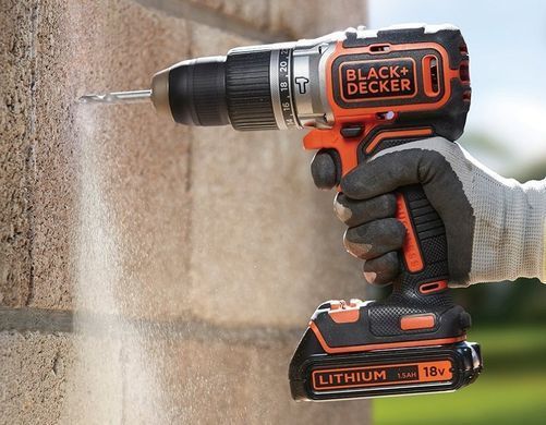 Дриль-шуруповерт акумуляторний безщітковий ударний BLACK&DECKER BL188KB