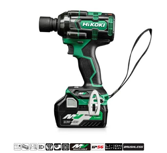 Ударный гаечный ключ аккумуляторный HIKOKI WR36DH 36В 380 Нм 1/2
