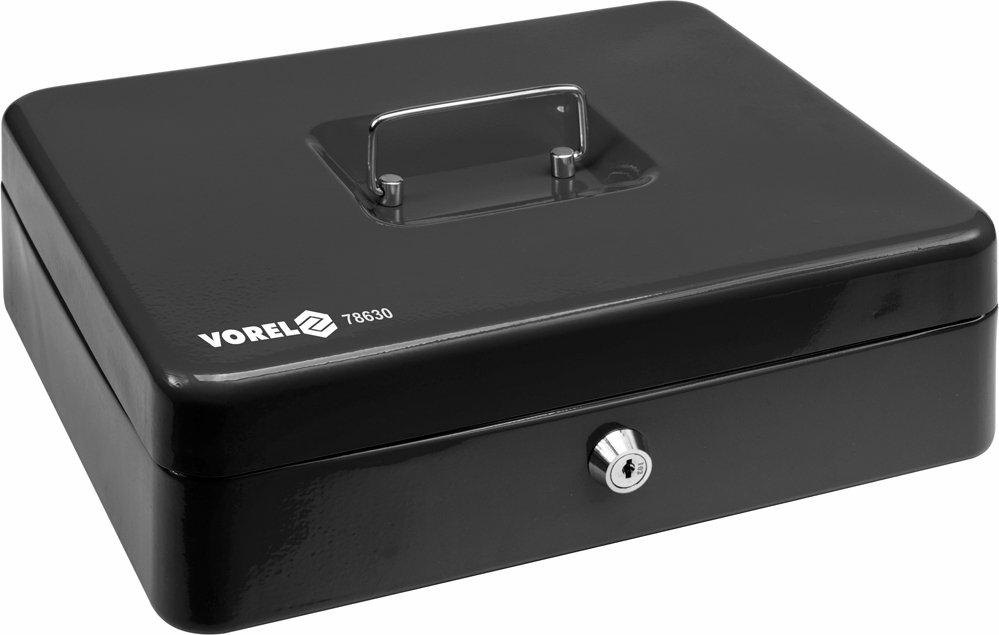Грошова скринька VOREL 300x240x90 мм чорна з двома ключами T78630