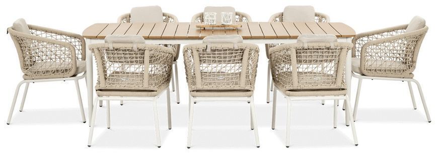Меблі для саду та тераси Furrore Roma Dinning 8+1 Light Beige